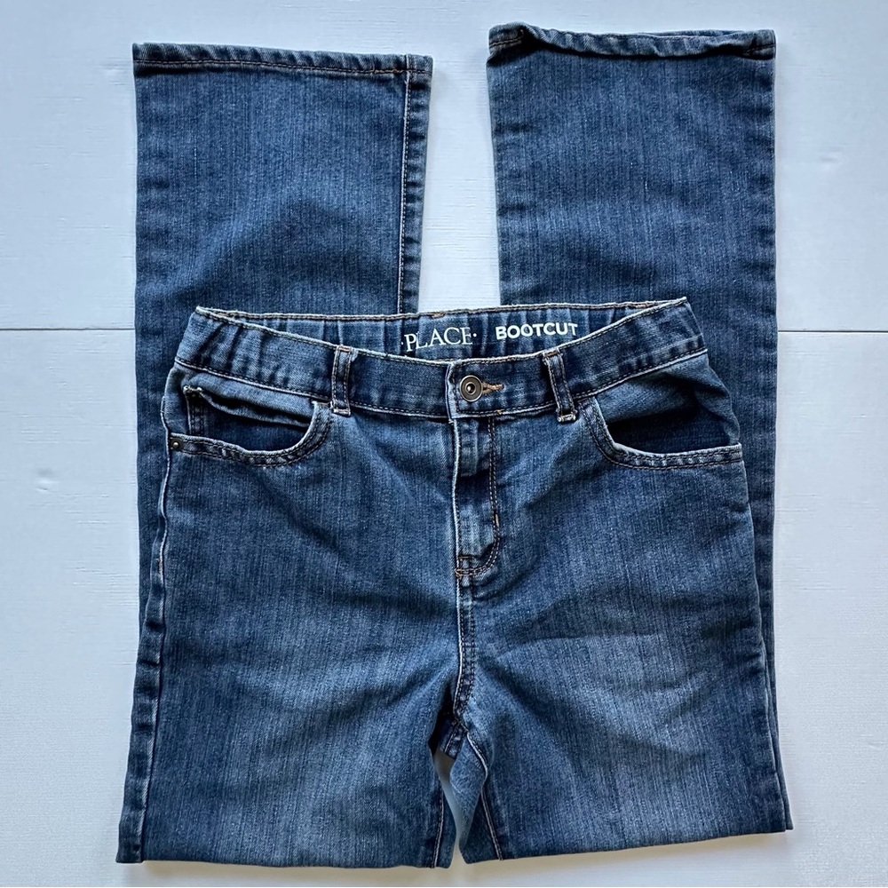 The Children’s Place classic blue denim bootcut jeans boys 12 adjustable waist